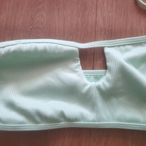 Trillium Gabby Mint Ribbed Bandeau Bikini Top. - Picture 11 of 14